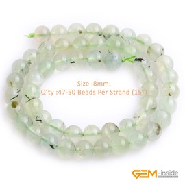GEM-inside Prehnite Gemstone Loose Beads Natural Energy Healing Power Beads for Jewelry Making 8mm Round 15"