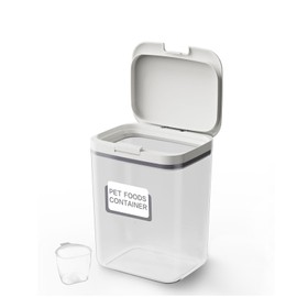 LivLab Mker Airtight Pet Food Storage Container, Up to 37 lbs Capacity, Attachable Wheels, for Dog, Cat, Bird Food, Keep Fresh…