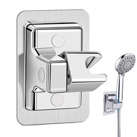 Jidyllic Shower Head Holder Replacement,360°Adjustable Angle Shower Holder Strong Paste Hand Shower Bracket No Drilling for Home Bathroom Hotel Silver