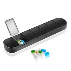 PTGRSWK Weekly Pill Organiser 7 Day Large Pill Box BPA-Free Travel Pill Case for Vitamins & Supplements