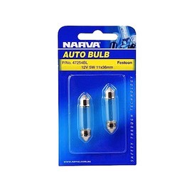 Narva 12V 5W Festoon Bulb, 11 x 36 mm (2 Pieces)