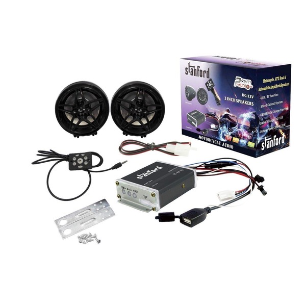 POWER AUDIO AMPSPK 2-Channel 350-Watt Mini Amplifier with Two Speakers