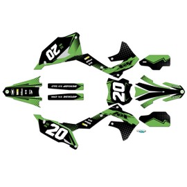 Kalair GFX Graphics Kit for Kawasaki KX250F (2021-2022) Spear Series Green 9 Mil-Dirt Pit Bike Motorcycle Stickers,Dirtbike Racing Decal Automotive Motocross Accessories no Plastics