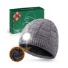 Unisex Plush Beanie with Light, Fleece Lined USB Rechargeable LED