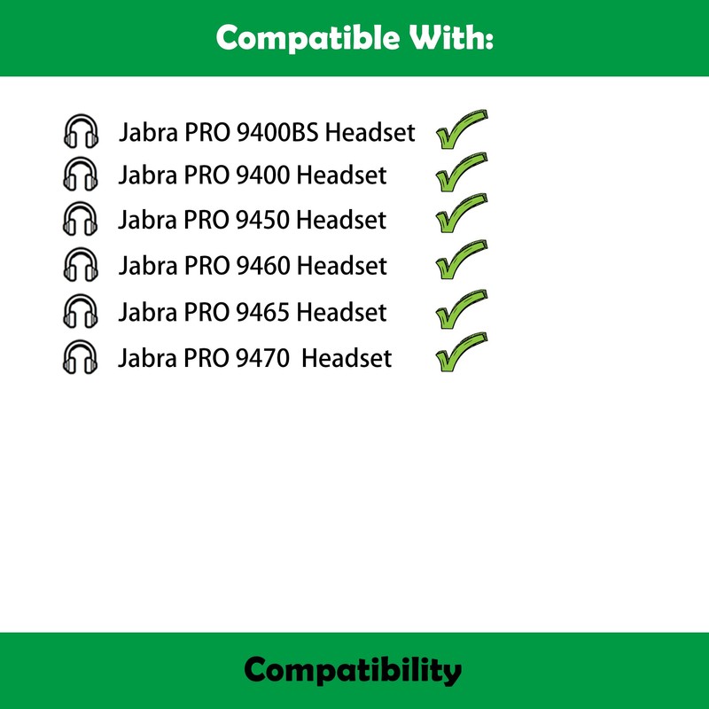 ACCOUTA Premium Replacement Earpads for Jabra PRO 9400BS, 9400, 9450,
