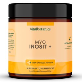 Myo Inositol Puro. 60 capsulas de 500mg (2 meses). VitalBotanics. Suplemento Alimenticio de Inositol para Hombre y Mujer. Libre de Gluten y Aditivos. Apto Dieta Keto.