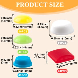 SmallCat 194 PCS Bump Dots for Visually Impaired, 5 Colors Round Square Low Vision Aids, Raised Tactile Stickers Adhesive Braille Aids for Elderly, Low Vision, Blind (5 Sheets)