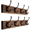 VERTORGAN Coat Hooks Wall Mounted, Wooden Hat Rack with 4