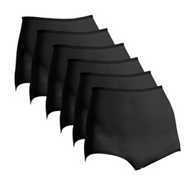 Skimp Skamp Brief Panty (2633) Black, 11 (Pack of 6)