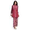 Janasya Indian Women's Chiffon Festive Embroidered Kurta Set for Women