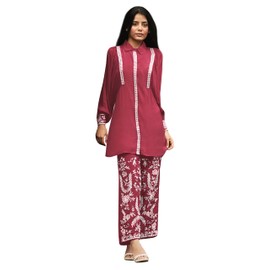 Janasya Indian Women's Chiffon Festive Embroidered Kurta Set for Women