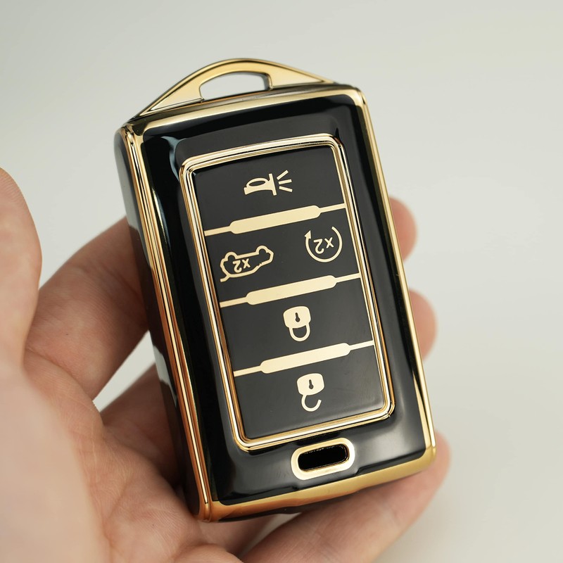 TECART Key Case Fit for Jeep Wagoneer Soft TPU Key