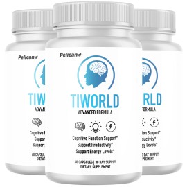 Pelican Vitamins TIWORLD- Brain & Cognitive Support- 3 Bottles- 180 Capsules
