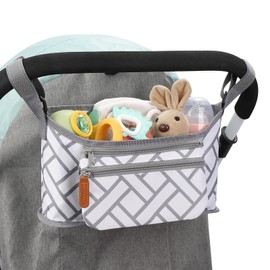 Accmor Universal Stroller Organizer with Detachable Phone Bag, Stroller Bag Caddy Organizer Stroller Accessories for Uppababy, Baby Jogger, Nuna, Doona, Britax Strollers