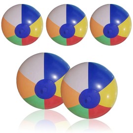 2pcs Rainbow Beach Balls, 16" Inflatable Glitter Confetti Large Beach Balls for Kids, Swimming Pool Toys