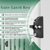 Gate Latch Key, Built in Stainless Steel Lock Tongue, Adjustable,