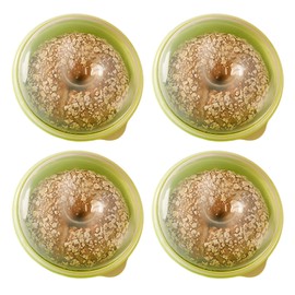 WonLiq 4-Pack, Donut Fresh Container, Airtight Bagel Storage Keeper Saver, Portable Bread Holder for Kitchen and Pantry Organization, BPA Free