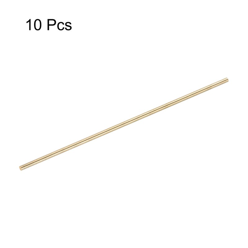 sourcing map 2mm x 300mm Brass Round Rod, Metal Solid