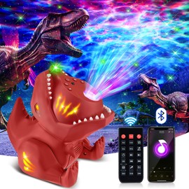 PIKOY Dinosaur Galaxy Projector for Bedroom,144 Lightings Star Projector for Bedroom, 22 White Noises+HIFI Bluetooth Speaker Ceiling Projector Lights for Bedroom Decor, Dinosaur Toys Dinosaur Gifts for Kids