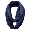 Plain 50% Cotton Blend Jersey Snood Scarf, Navy