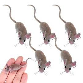 TOYANDONA 5 Mini Ratas Falsas - Ratón Falso Simulado para Bromas, Figura de Ratón Realista con Imanes para El Día de Los Inocentes, Fiesta de Hallowee