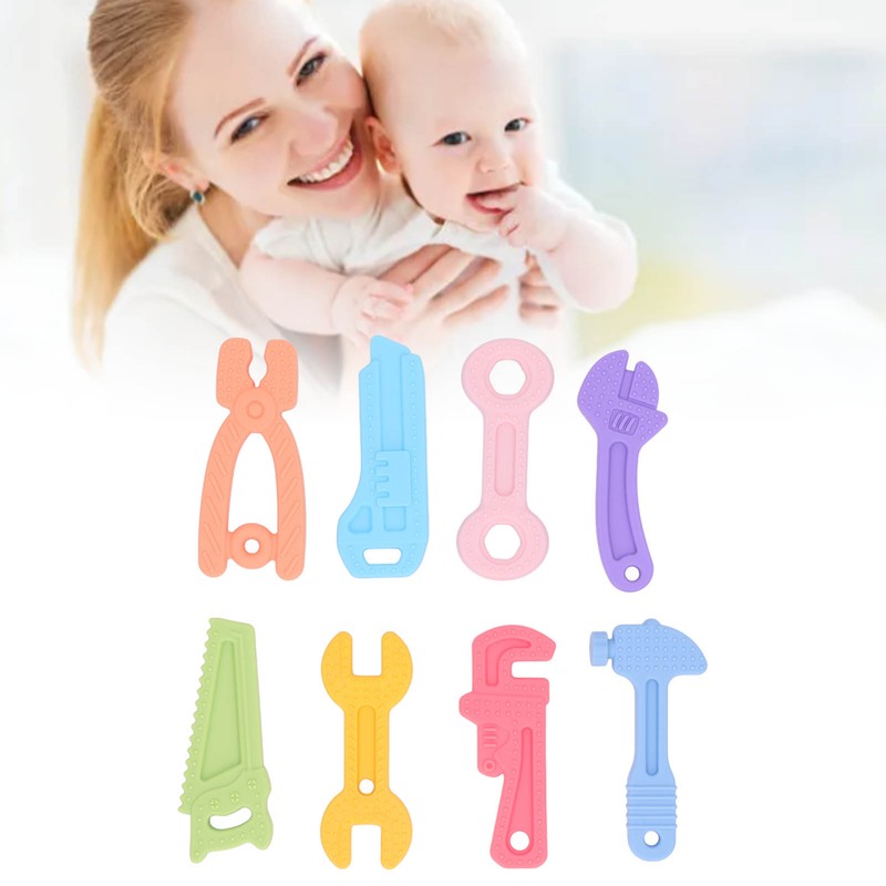 8Pcs Silicone Baby Teether Toys Soothe Babies Sore Gums Soft