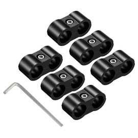 EVIL ENERGY Hose Separator Clamp,Fuel Line Mounting Clamp Aluminum Black (6, AN4)