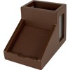 Victor B9505 Desk Pencil Cup with Angled Note Holder, Frosted