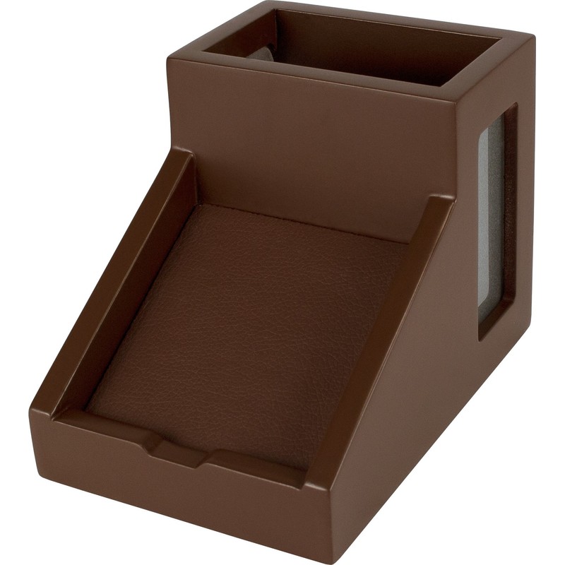 Victor B9505 Desk Pencil Cup with Angled Note Holder, Frosted