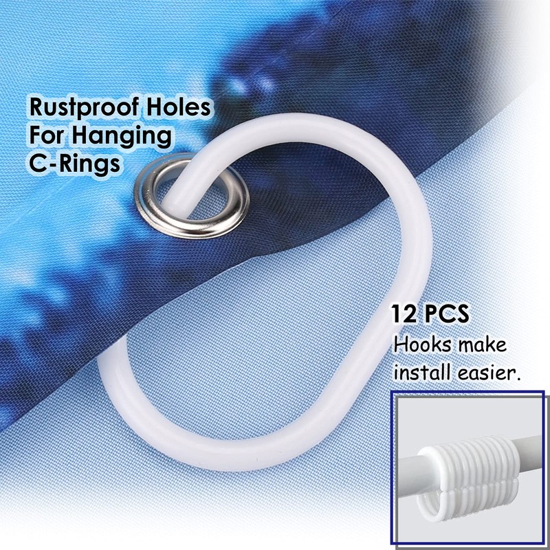 Neween Shower Curtains 3D Digital Printed Waterproof Bathroom Curtain Polyester