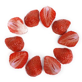 Artificial Strawberry Blocks, Fake Fruit Decorations for Home, Parties, Tables and Vase Filling, Photography Props (10 Pcs Half Strawberries)
