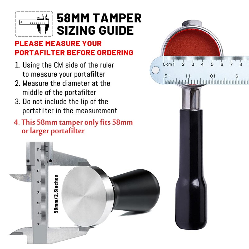 Yolococa 58mm Calibrated Pressure Tamper for Coffee and Espresso Black