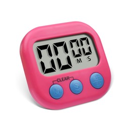Digital Kitchen Timer, Pitasha Cooking Timer Magnetic/Backing Stand/Hanging Hole, Count Up & Count Down with Loud Alarm, Electronic Memory Timer for Kitchen, Bathroom, Education, Classroom (Pink)