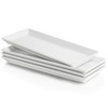 Sweese Rectangular Porcelain Platters, Serving Trays for Parties, 13.8 Inch