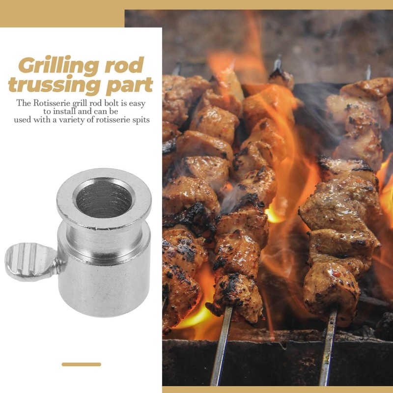 Totority Rotisserie Rod Fixing Holder Iron Grilling Rod Bolt BBQ