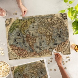Panoramic Map of The World, 1565 (1000 Piece Puzzle, Challenging Jigsaw Puzzle for Adults, Made in USA)