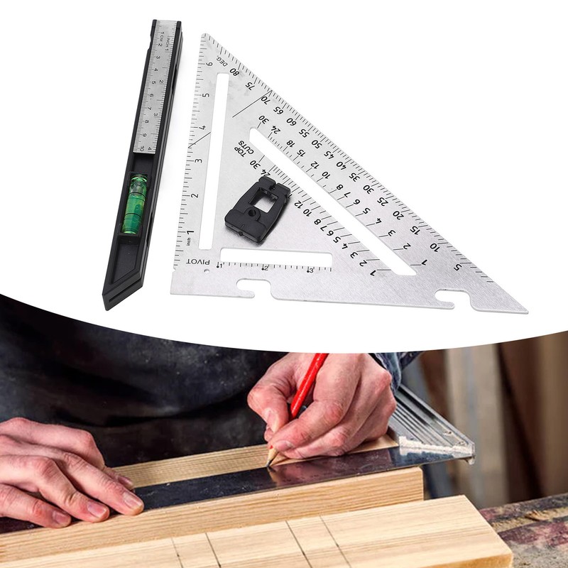 Woodworking Triangle Ruler 7in Dual Scale Square Angle Ruler Carpenter