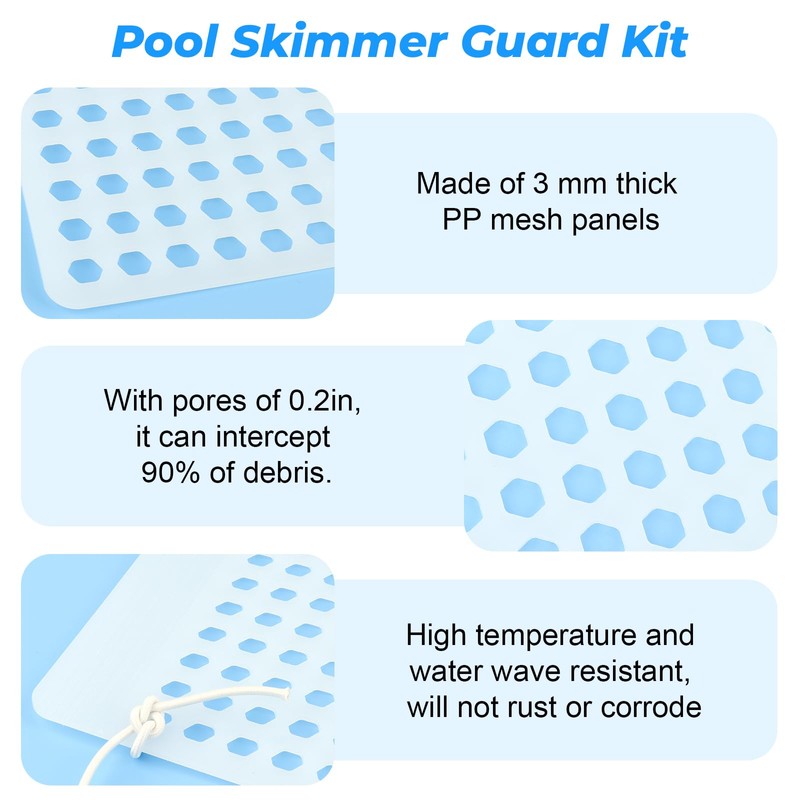XT Pool Skimmer Guard Kit,Leaf Shield Net for Inground or