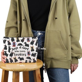 VAMSII Scottish Terrier Lover Gift Who Loves Scotties Makeup Bag Scottish Terrier Mom Cosmetic Bag Scottish Terrier Owner Gift (Who Loves Scotties M)