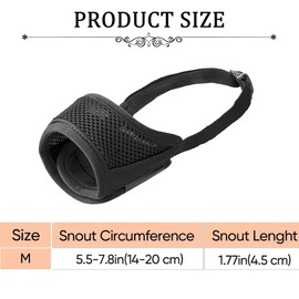 WBZOWRB Dog Muzzle Soft Muzzle for Small, Medium and Large Dogs, to Prevent Biting and Barking, Suitable for Chihuahua, Shih Tzu Bulldog, Pitbull, black