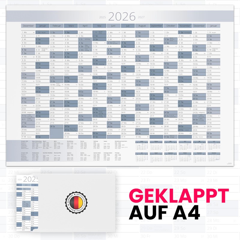 XXL Annual Calendar 2026 + January 2027 Year Planner in
