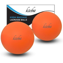 Kieba Massage Lacrosse Balls for Myofascial Release, Trigger Point Therapy, Muscle Knots, and Yoga Therapy. Set of 2 Firm Balls (2 Orange)
