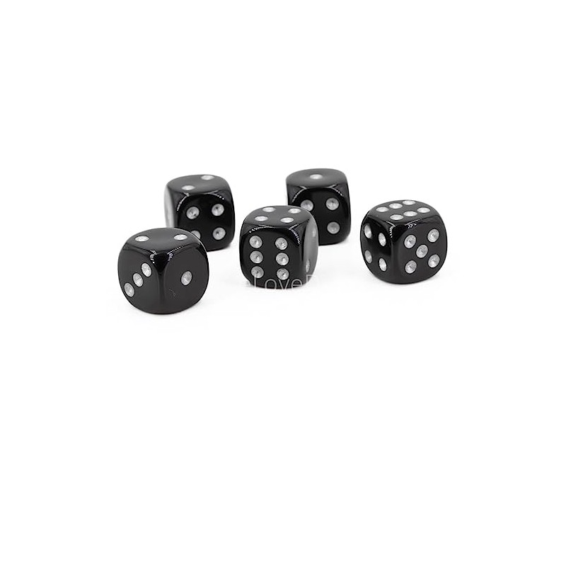 W6 Cube (16 mm) in Black/Silver Dots - Made in