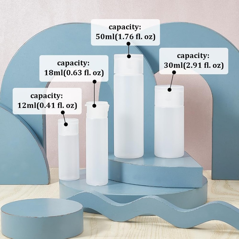 BENECREAT 10 Pcs 12ml Divided Bottles Plastic Translucent Lotion Cream