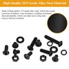 365 Pieces M4 Screws Nuts Washers Set Black, Sutemribor M4