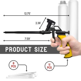 4 Pcs Foam Gun Yellow - Durable Spray Applicator for Expanding Insulation and Adhesive Precise Dispensing Tool for Sealing Construction and Home Improvement Lightweight