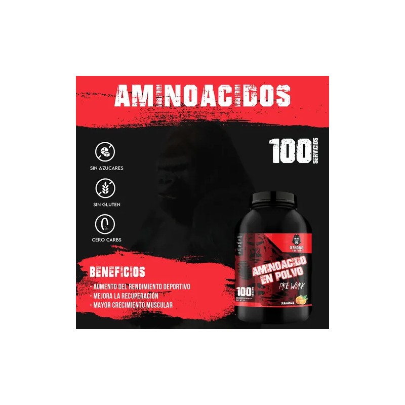 Aminoácidos Strong Protein 1kg Prentreno Varios Sabores