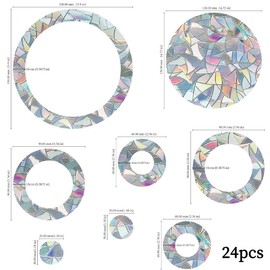 JOCXZI Pack of 24 window stickers, large bird protection for glass panes, invisible, bird protection stickers, window PVC window stickers, bird protection, bird anti-collision window stickers