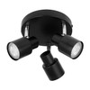 firstchoicelighting Black Bathroom Ceiling Spotlight, Modern 3 Way Adjustable Spot