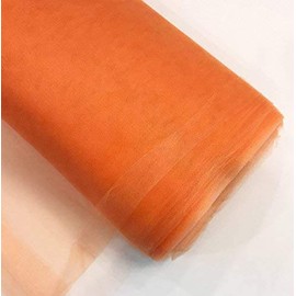 LA Fabric Spot Inc. 54" by 40 Yards (120 ft) Fabric Tulle Bolt for Wedding and Decoration(40 Yard, Orange)